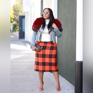 Plaid Midi Skirt